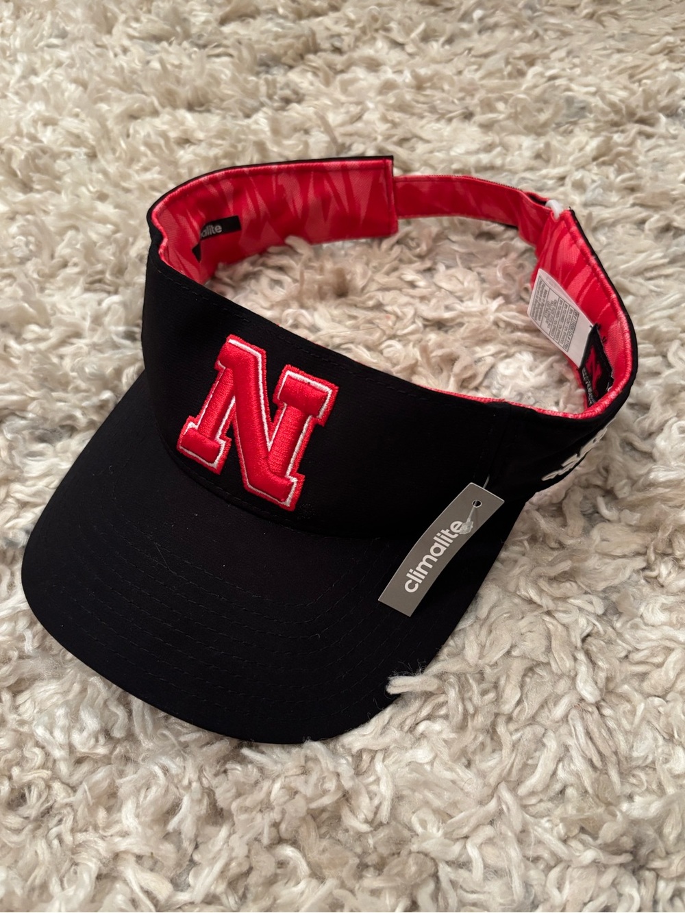 Adidas University of Nebraska Huskers Visor in Black | OS